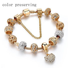 Load image into Gallery viewer, ATTRACTTO Luxury Crystal Heart Charm Bracelets&amp;Bangles Gold Bracelets For Women Jewellery Pulseira Feminina Bracelet Sbr170020