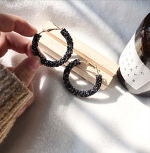 Load image into Gallery viewer, Earrings Charm Pink Blue Black White Multicolor Matte Circle Shiny Crystal Big Earrings Fashion Jewelry Women's New Design