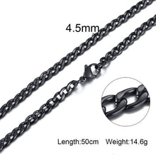 Load image into Gallery viewer, Silver Gold Filled Solid Necklace Curb Chains Link Men Choker Stainless Steel Male Female Accessories Fashion