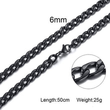 Load image into Gallery viewer, Silver Gold Filled Solid Necklace Curb Chains Link Men Choker Stainless Steel Male Female Accessories Fashion
