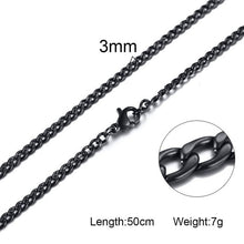 Load image into Gallery viewer, Silver Gold Filled Solid Necklace Curb Chains Link Men Choker Stainless Steel Male Female Accessories Fashion