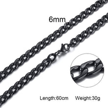Load image into Gallery viewer, Silver Gold Filled Solid Necklace Curb Chains Link Men Choker Stainless Steel Male Female Accessories Fashion