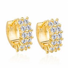 Load image into Gallery viewer, Luxury New 2019 Stud Earrings 925 Sterling Crystal Zircon Row Silver Huggie Earrings For Women Female Brincos oorbellen