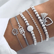 Load image into Gallery viewer, Boho Rose Map Bracelets &amp; Bangles for Women Bohemian Round Beaded Charm Bracelet Set Fashion Multilayer Accessories 2019 Bijoux