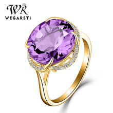 Load image into Gallery viewer, WEGARSTI 925 Silver Jewelry For Women With pointed Navy Round Pueple Yellow Stone Fine Jewelry Engagement Valentine's Gifts