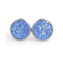 Load image into Gallery viewer, Fnixtar 12mm 100% Stainless Steel Shinning Resin Stud Earring for Women Top Quality Fashion Earrings Party Ear Jewelry