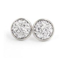 Load image into Gallery viewer, Fnixtar 12mm 100% Stainless Steel Shinning Resin Stud Earring for Women Top Quality Fashion Earrings Party Ear Jewelry