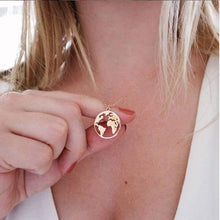 Load image into Gallery viewer, World Map Necklace Globetrotter Gold Map Pendant World Choker Map Crescent Moon Necklaces&amp;Pendants Dainty Pendants For Women