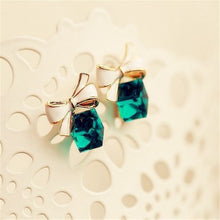 Load image into Gallery viewer, MJARTORIA Fashion 2019 Chic Shimmer Bow Knot Cubic Crystal Earrings Rhinestone Stud Earrings For Women High Quality Pendientes