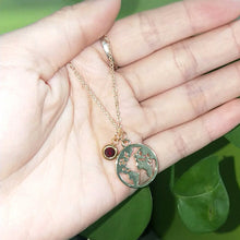 Load image into Gallery viewer, World Map Necklace Globetrotter Gold Map Pendant World Choker Map Crescent Moon Necklaces&amp;Pendants Dainty Pendants For Women
