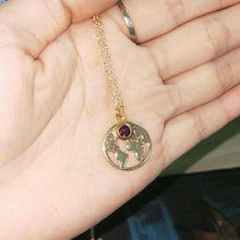Load image into Gallery viewer, World Map Necklace Globetrotter Gold Map Pendant World Choker Map Crescent Moon Necklaces&amp;Pendants Dainty Pendants For Women