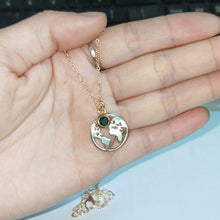 Load image into Gallery viewer, World Map Necklace Globetrotter Gold Map Pendant World Choker Map Crescent Moon Necklaces&amp;Pendants Dainty Pendants For Women