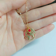 Load image into Gallery viewer, World Map Necklace Globetrotter Gold Map Pendant World Choker Map Crescent Moon Necklaces&amp;Pendants Dainty Pendants For Women