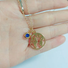 Load image into Gallery viewer, World Map Necklace Globetrotter Gold Map Pendant World Choker Map Crescent Moon Necklaces&amp;Pendants Dainty Pendants For Women