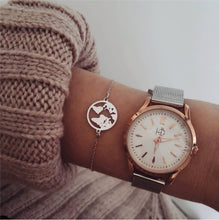 Load image into Gallery viewer, World Map Necklace Globetrotter Gold Map Pendant World Choker Map Crescent Moon Necklaces&amp;Pendants Dainty Pendants For Women