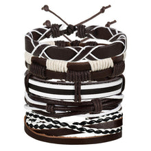 Load image into Gallery viewer, IF ME Vintage Leaf Feather Multilayer Leather Bracelet Men Fashion Braided Handmade Star Rope Wrap Bracelets &amp; Bangles Male Gift