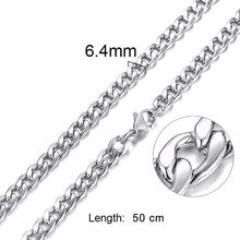 Load image into Gallery viewer, Silver Gold Filled Solid Necklace Curb Chains Link Men Choker Stainless Steel Male Female Accessories Fashion