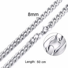 Load image into Gallery viewer, Silver Gold Filled Solid Necklace Curb Chains Link Men Choker Stainless Steel Male Female Accessories Fashion