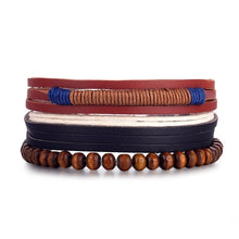 Load image into Gallery viewer, IFMIA Vintage Leather Bracelet Fashion Hand-knitted Multi-layer Leather Feather Leaf Bracelet and Fashion Men's Bracelet Gift