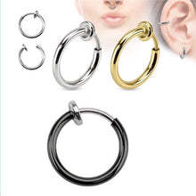 Load image into Gallery viewer, New LNRRABC 2pcs Invisible No Ear Hole Earrings Clip Nose Ring Belly Button Ring For Punk Wind Jewelry Accessories