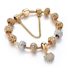 Load image into Gallery viewer, ATTRACTTO Luxury Crystal Heart Charm Bracelets&amp;Bangles Gold Bracelets For Women Jewellery Pulseira Feminina Bracelet Sbr170020